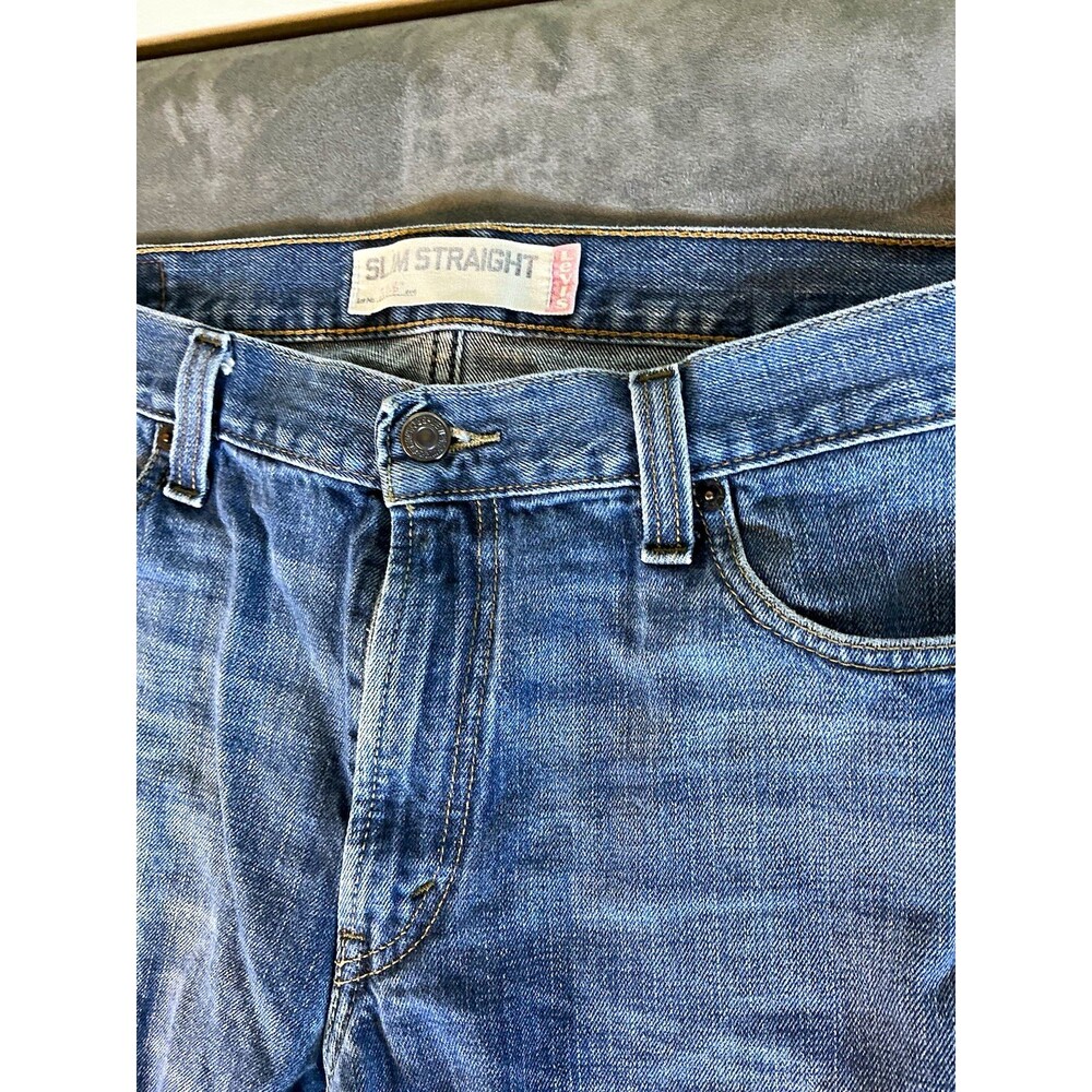 Levi's 514 Slim Straight Blue Denim Cutoff Shorts Men’s Button 5-Pocket 36